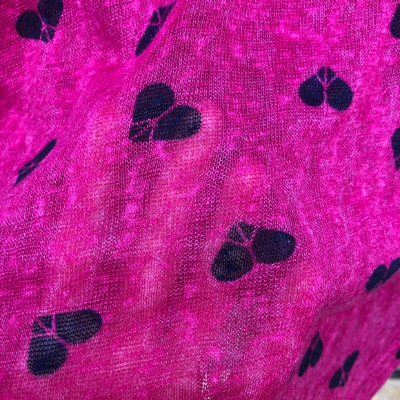 NWT Wallflower semi-sheer pink and black heart top - Picture 4 of 4